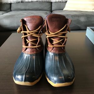 Sperry navy saltwater duck boots